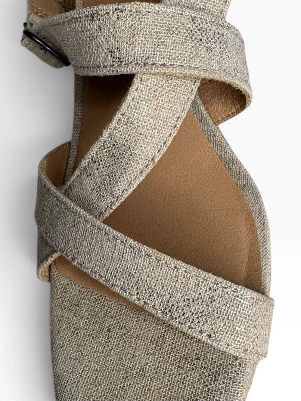 Lucky Brand Mytila Espadrille Wedge Sandals in Beige Gold Sz 10